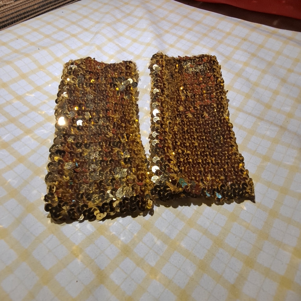 Gold Sequin Wrist Bands